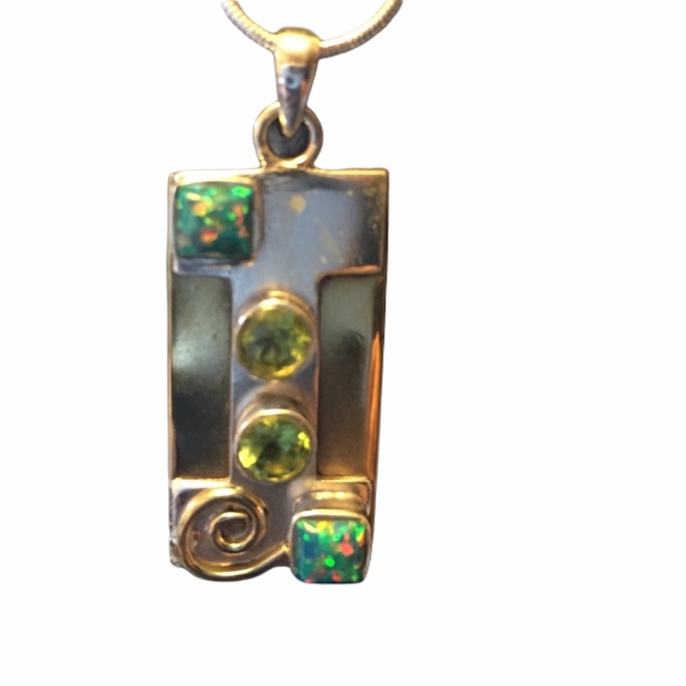 Ladies Opal & Topaz Pendant